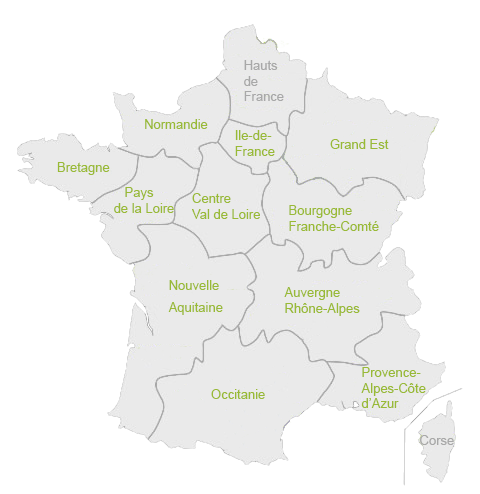 carte des régions de France