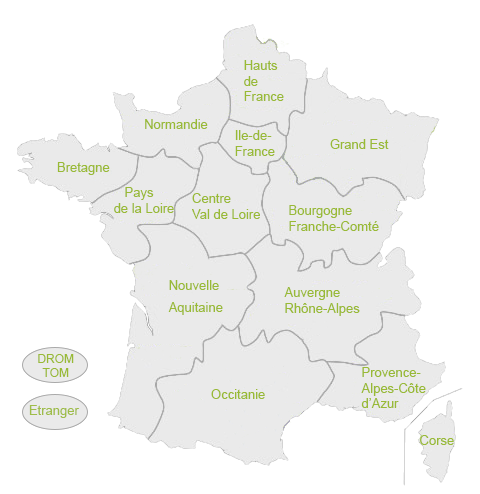 Carte des régions de France